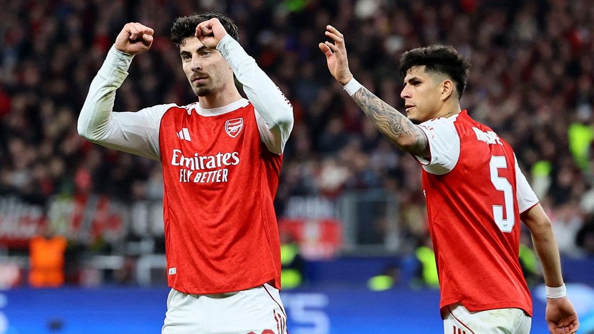 Kai Havertz menyelamatkan Arsenal dari kekalahan di kandang Bayer Leverkusen lewat penaltinya pada menit ke-89. (Foto: REUTERS/Wolfgang Rattay)