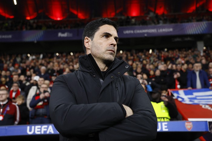 Soccer Football - UEFA Champions League - Round 16 - First Leg - Bayer Leverkusen v Arsenal - BayArena, Leverkusen, Germany - March 11, 2026 Arsenal manager Mikel Arteta before the match REUTERS/Wolfgang Rattay