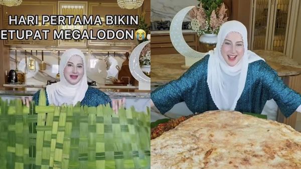 Gokil! Tasyi Athasyia Bikin Ketupat Megalodon Pakai Lauk Semur