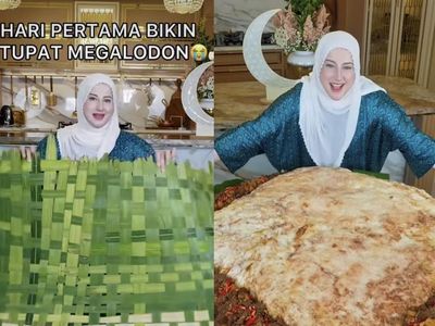 Gokil! Tasyi Athasyia Bikin Ketupat Megalodon Pakai Lauk Semur