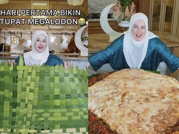 Gokil! Tasyi Athasyia Bikin Ketupat Megalodon Pakai Lauk Semur