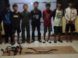 Polsek Sungai Kakap Amankan 8 Remaja Hendak Tawuran, Parang-Panah Disita