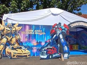 Rumah Balon hingga Ayunan Manjakan Anak Pemudik di Pos Polisi Tasikmalaya