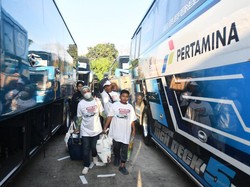 Pertamina Berangkatkan Ribuan Pemudik ke 23 Kota dengan 153 Bus dari TMII