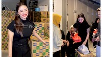 Dewi Perssik Bagi-bagi Sembako di Rumah Jakarta, Warga Antre Panjang!