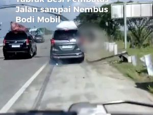 Video Detik-detik Avanza Tabrak Besi Pembatas Jalan Sampai Nembus Bodi Mobil