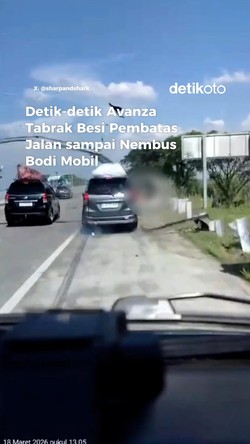 Video Detik-detik Avanza Tabrak Besi Pembatas Jalan Sampai Nembus Bodi Mobil