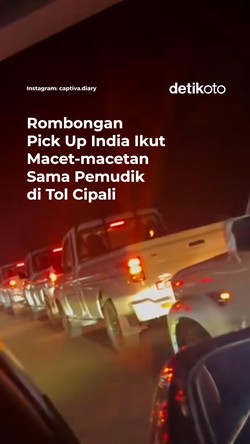 Video Rombongan Pick Up India Ikut Macet-macetan Sama Pemudik di Tol Cipali