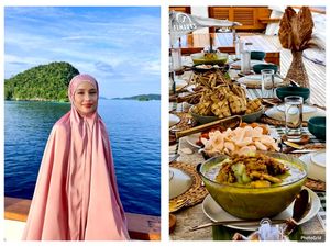 Cinta Laura Lebaran di Atas Kapal Raja Ampat, Tetap Ada Ketupat-Opor!