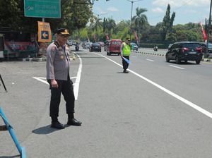 Polres Klaten Tarik Arus di Exit Tol Prambanan, Lalin Klaten-Jogja Lancar