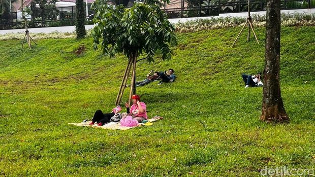 Suasana Taman Bendera Pusaka jadi destinasi wisata baru di libur Lebaran. (Ondang/detikcom)