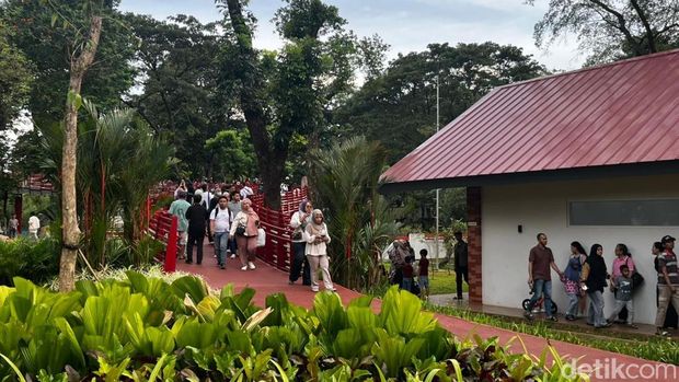 Suasana Taman Bendera Pusaka jadi destinasi wisata baru di libur Lebaran. (Ondang/detikcom)