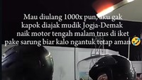 Cerita Viral Mudik Naik Motor, Istri Diikat Sarung agar Tetap Aman