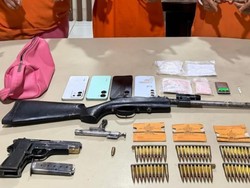 3 Pengedar Narkoba di Kampar Dibekuk Polisi, Sabu-2 Senpi Rakitan Disita