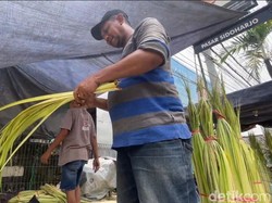 Jelang Lebaran Ketupat, Pedagang Janur Lamongan Keluhkan Sepinya Pembeli