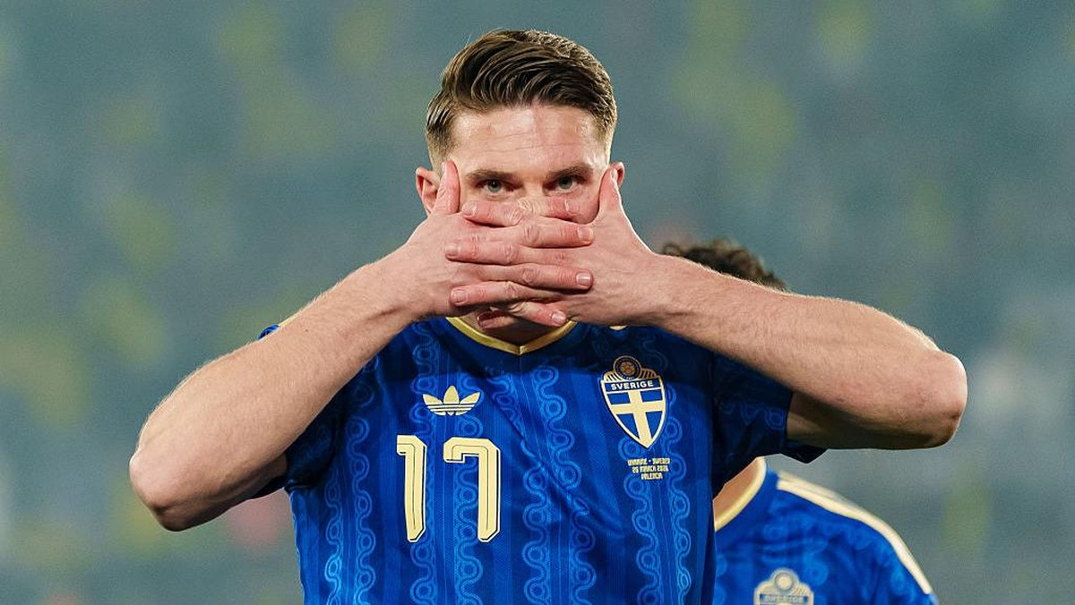 Viktor Gyokeres di laga Ukraina vs Swedia. (Foto: Getty Images/Eurasia Sport Images)