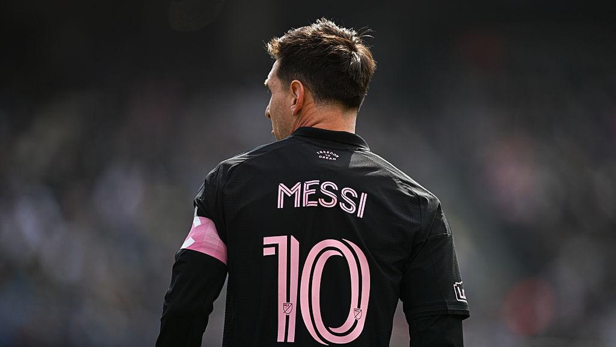 Lionel Messi dijadikan nama tribune di stadion baru Inter Miami. (ISI Photos via Getty Images/Stephen Nadler/ISI Photos)