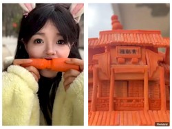 Unik Banget! Wanita Ini Ukir Wortel Pakai Gigi, Hasilnya Bikin Takjub