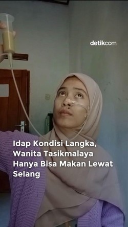 Video Wanita di Tasikmalaya Hanya Bisa Makan Lewat Selang