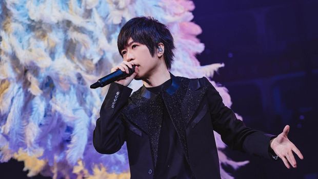 Ashin Mayday di Konser Reuni F4 Shanghai Ashin Mayday untuk konser reuni F4, F✦FOREVER City of Stars Concert, di Shanghai pada Desember 2025. (B'in Music via Color Asia Live)