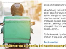 Ojol Ini Antar Makanan Sambil Minta Doa buat Anaknya yang Idap Kanker