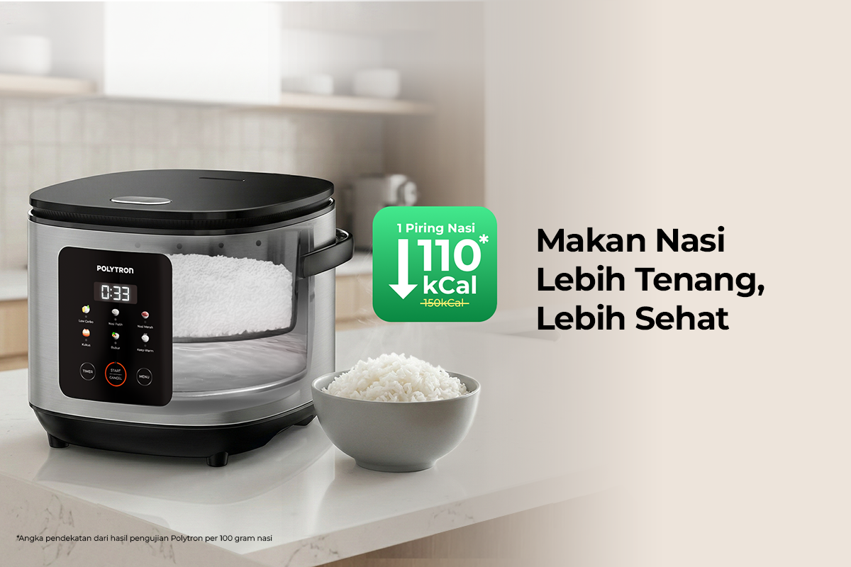 Polytron hadirkan Rice Cooker Low Carbo untuk memasak nasi rendah karbo dan tidak mudah basi hingga 48 jam
