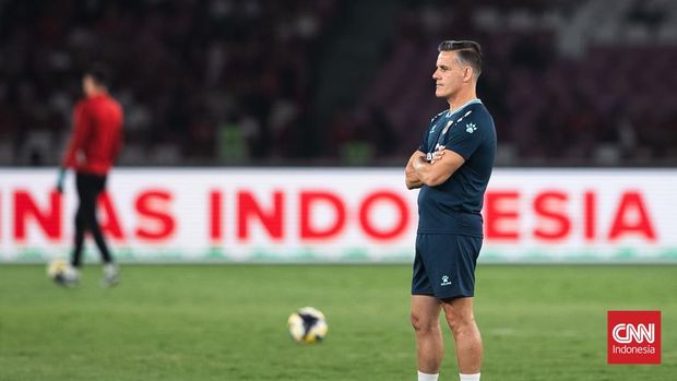 Pelatih Timnas Indonesia, John Herdman jelang pertandingan melawan Bulgaria di FIFA Series 2026. (CNNIndonesia.com/Adi Maulana Ibrahim)