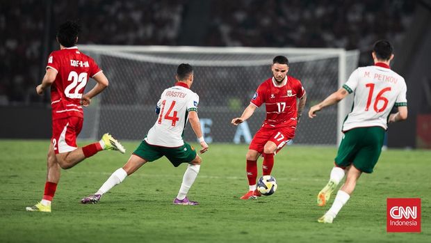 Calvin Verdonk saat bermain di laga Timnas Indonesia vs Bulgaria dalam ajang FIFA Series 2026.  (CNNIndonesia.com/Adi Maulana Ibrahim)