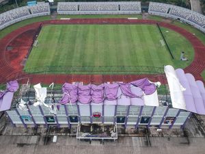 Stadion Kandang Persita Tangerang Rusak Diterpa Angin