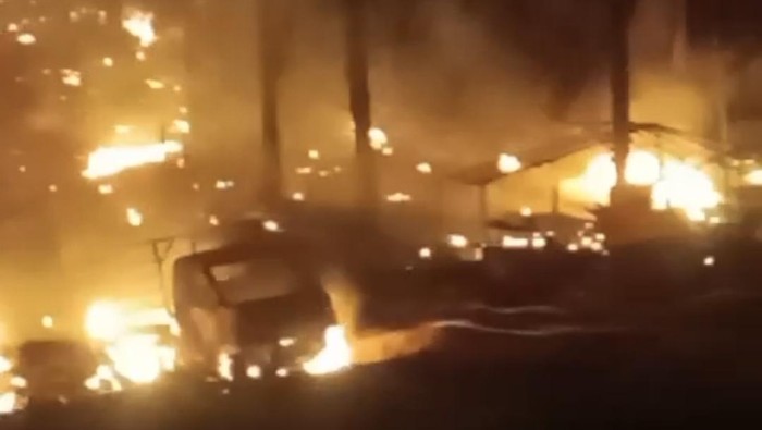 Sumur minyak diduga ilegal di Muba terbakar