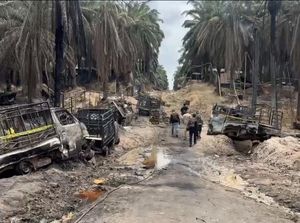 11 Sumur Minyak Ilegal di Muba Terbakar, Polda Sumsel Buru Pemilik