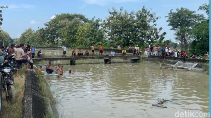 TKP ditemukannya seorang pria tenggelam di Dusun Taban, Desa Jenengan, Kecamatan Klambu, Kabupaten Grobogan, Kamis (2/4/2026).