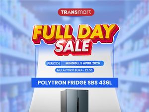 Ada Diskon Gede Kulkas Side by Side Polytron di Transmart Full Day Sale