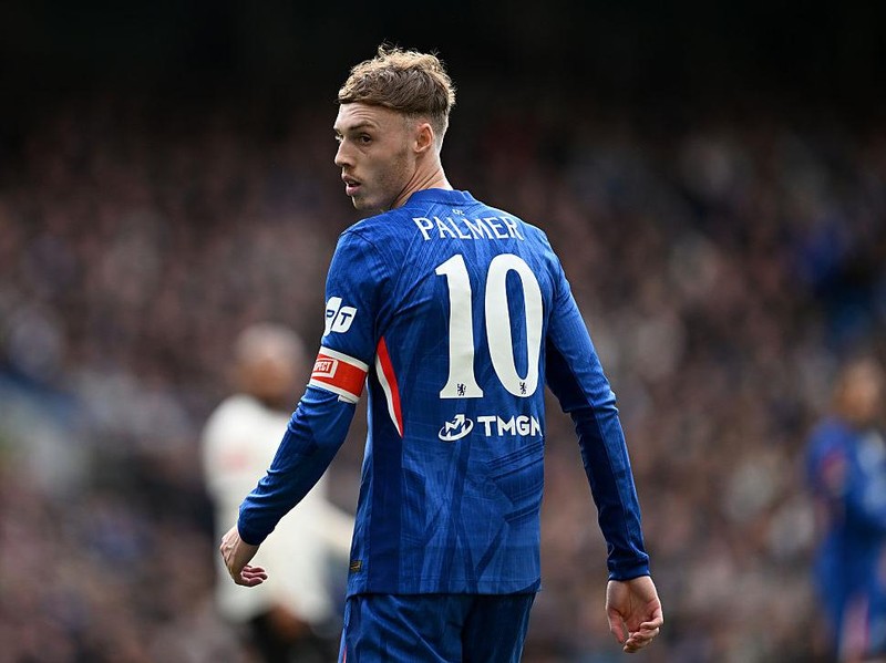 LONDON, ENGLAND - APRIL 04: Cole Palmer of Chelsea looks on during the Emirates FA Cup Quarter Final match between Chelsea and Port Vale at Stamford Bridge on April 04, 2026 in London, England. (Photo by Darren Walsh/Chelsea FC via Getty Images)