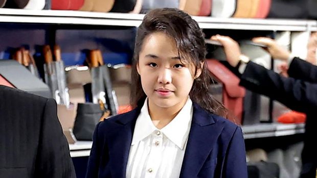 Kim Ju Ae, in Pyongyang, North Korea, in this picture released by North Korea's official Korean Central News Agency on April 3, 2026. KCNA via REUTERS