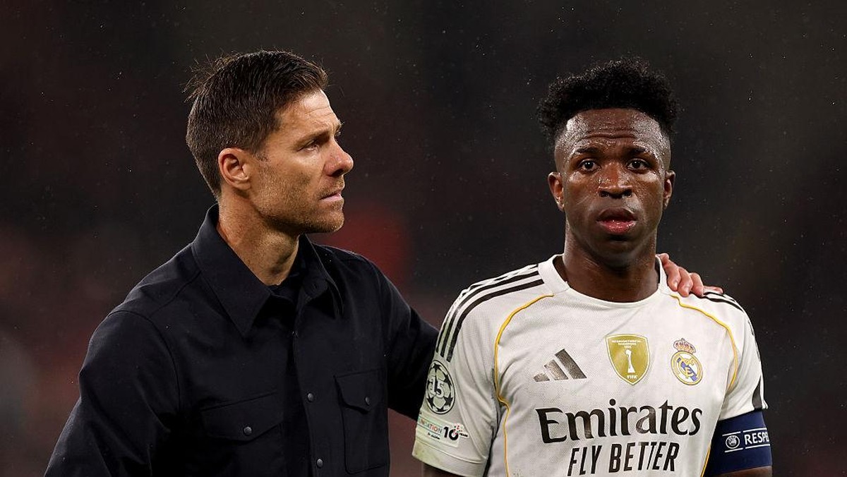 Vinicius Junior memang tidak bisa akur dengan Xabi Alonso. (Getty Images/Carl Recine)