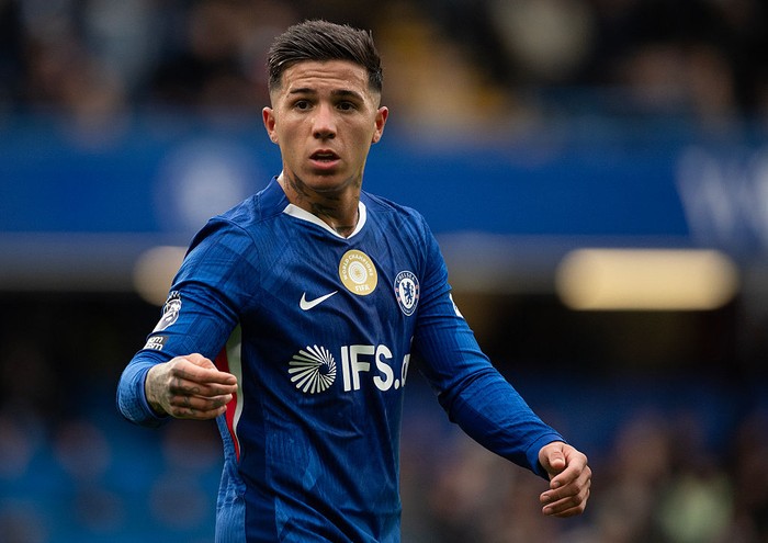 LONDON, ENGLAND - FEBRUARY 21:   Enzo Fernandez of Chelsea during the Premier League match between Chelsea and Burnley at Stamford Bridge on February 21, 2026 in London, England. (Photo by Visionhaus/Getty Images)