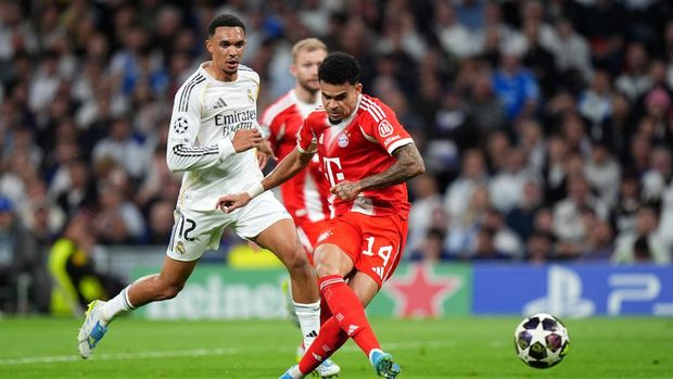 Luis Diaz MADRID, SPAIN - APRIL 07: Luis Diaz of FC Bayern Munich scores his team's first goal during the UEFA Champions League 2025/26 Quarter-Final First Leg match between Real Madrid CF and FC Bayern MΓΌnchen at Estadio Santiago Bernabeu on April 07, 2026 in Madrid, Spain. (Photo by Angel Martinez/Getty Images)
