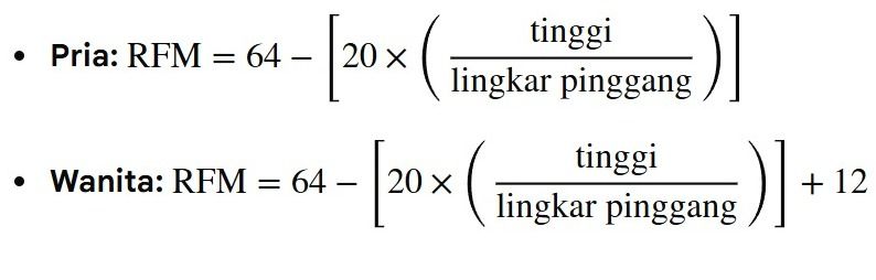rumus Relative Fat Mass/RFM