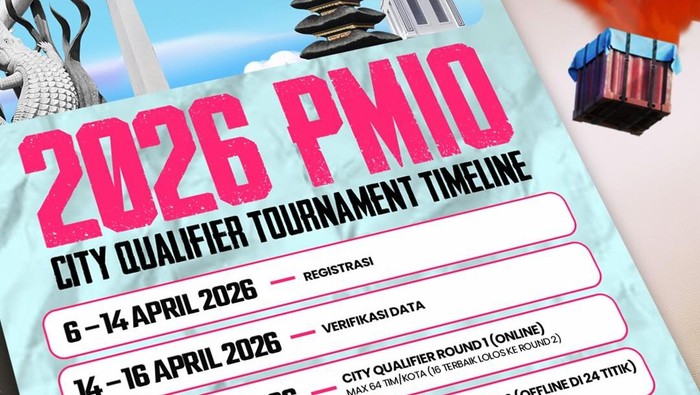 Pendaftaran kompetisi esports PUBG Mobile Indonesia Open (PMIO) 2026 telah dibuka. Pemain amatir bisa ikutan dan berkesempatan tampil di panggung internasional.