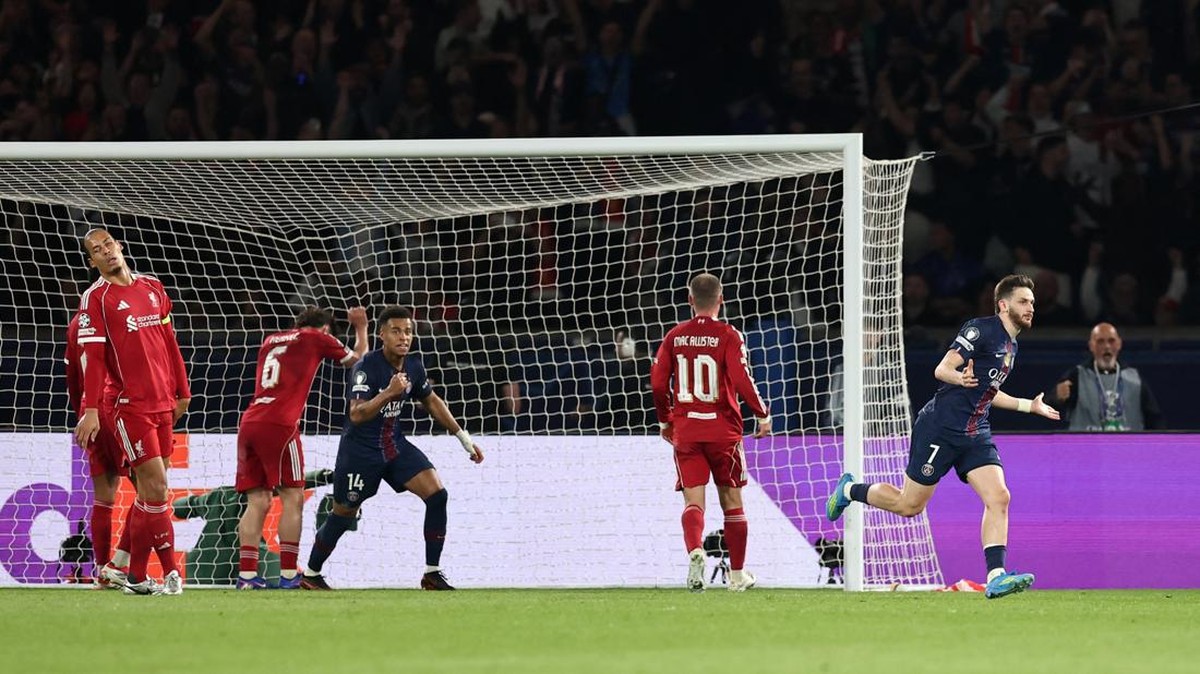 PSG bekuk Liverpool 2-0 di leg pertama perempatfinal Liga Champions 2025/2026. (REUTERS/Christian Hartmann)