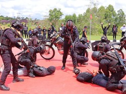 Samapta-Brimob Polda Kaltara Latihan Penanggulangan Huru-hara