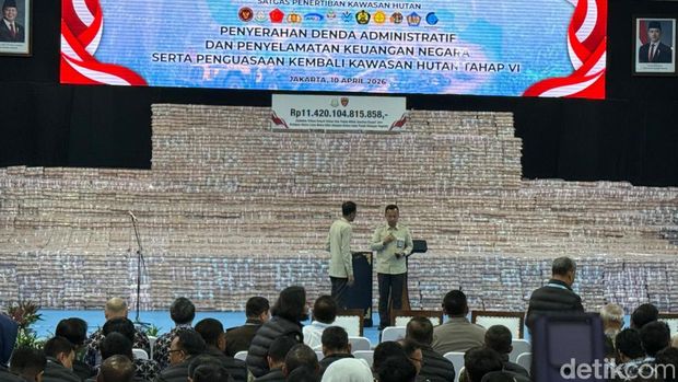 Kejagung serahkan duit Rp 11,4 triliun ke negara. (Rumondang/detikcom)