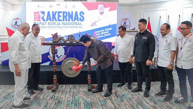 Rapat Kerja Nasional (Rakernas) PBMI yang dipimpin La Nyalla Mahmud Mattalitti digelar di Hotel Bidakara, Jakarta Jumat (10/4). Acara ini turut dihadiri Menteri Pemuda dan Olahraga Erick Thohir, Ketua Komite Olimpiade Indonesia Raja Sapta Oktohari, serta Ketua KONI Marciano Norman. (Arsip PBMI)