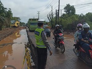 Macet di Gasing Banyuasin-Simpang Bandara SMB II, Polisi Rekayasa Lalu Lintas