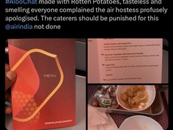 Zonk! Penumpang Pesawat Dapat Makanan Hampir Busuk