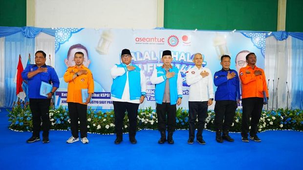 Kapolri Jenderal Listyo Sigit Prabowo menghadiri aktivitas Halal Bihalal Idul Fitri 1447 H Keluarga Besar Konfederasi Serikat Pekerja Seluruh Indonesia (KSPSI) AGN. (dok Polri)