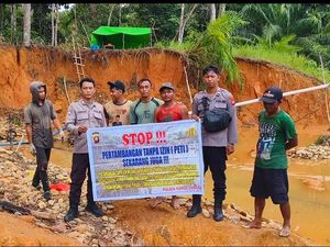 Polisi Temukan Sebuah Mesin di Titik Lokasi Dugaan PETI Sekadau Hulu