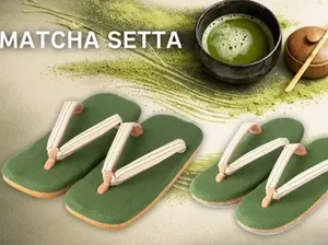 Wow! Sandal Jepang Ini Diwarnai Bubuk Matcha Asli dari Kyoto