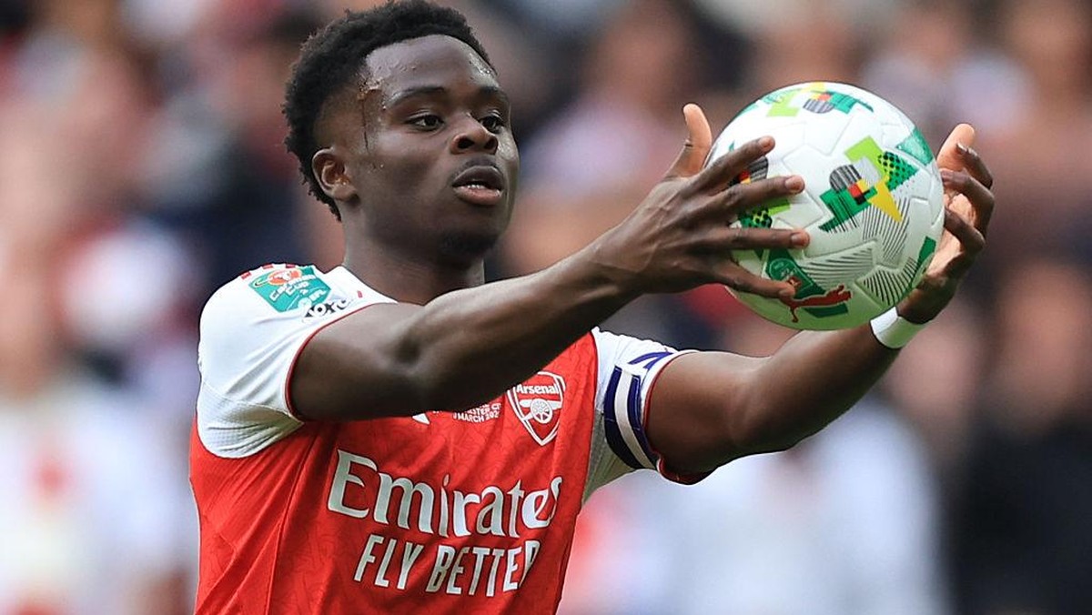 Bukayo Saka masih absen saat Arsenal bertemu Manchester City akhir pekan ini. (Getty Images/Nigel French/Allstar)
